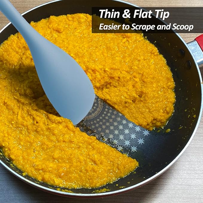 Upgrade Silicone Spatula Spoon Set,VOVOLY Heat Resistant Rubber Spoonula, Seamless Non-Stick Flexible Scrapers for Baking Mixing Tool,3 Pack,Starry Blue