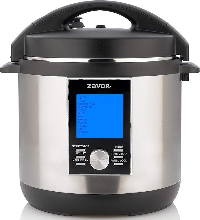 Zavor LUX LCD 6 Quart Programmable Electric Multi-Cooker: Pressure Cooker, Slow Cooker, Rice Cooker, Yogurt Maker, Steamer and more - Stainless Steel (ZSELL02)