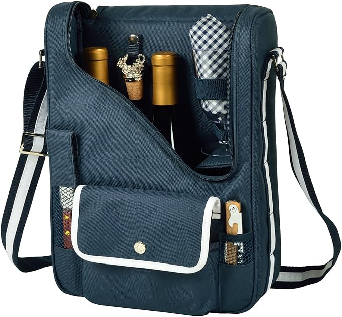 Picnic at Ascot Original Insulated Wine and Cheese Cooler Bag - Designed, Assembled & Quality Approved in the USA