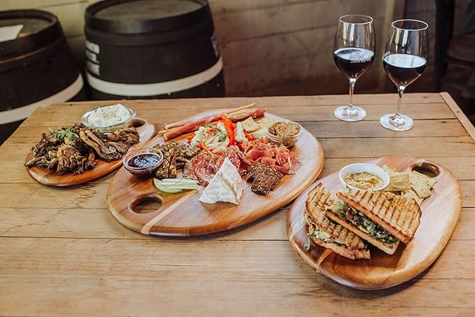 PICNIC TIME NCAA Washington & Lee Generals Pebble Acacia Charcuterie Board 18" x 15", Cheese Board, Wood Serving Platter, (Natural Acacia)
