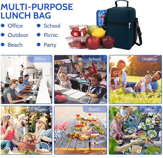 ZM-YOUTOO Lunch Box for Men - Reusable Lunch Bag Men Adult Women- Insulated Small LunchBox