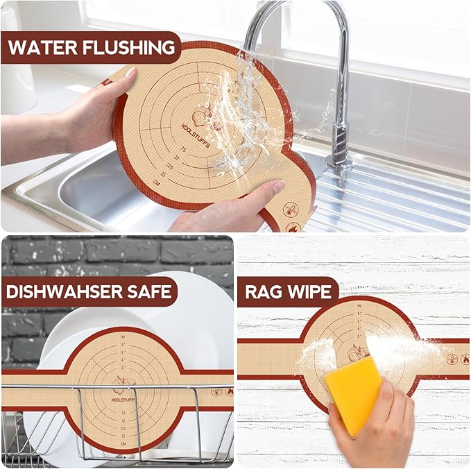 Koolstuffs Silicone Sourdough Bread Sling Mat for Dutch Oven, 2 Pack Non-Stick & Easy Clean Reusable sourdough mat, Easy and Stable to Transfer Sourdough Bread, Round
