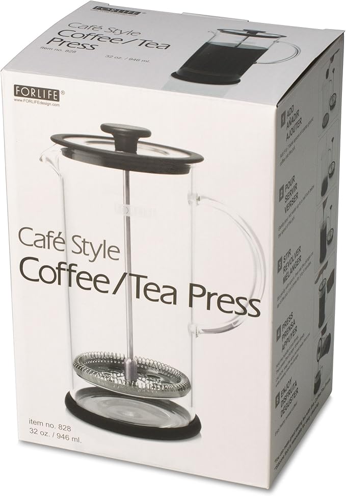 Cafe Style 828-BLK Coffee/Tea Press, 32-Ounce, Black