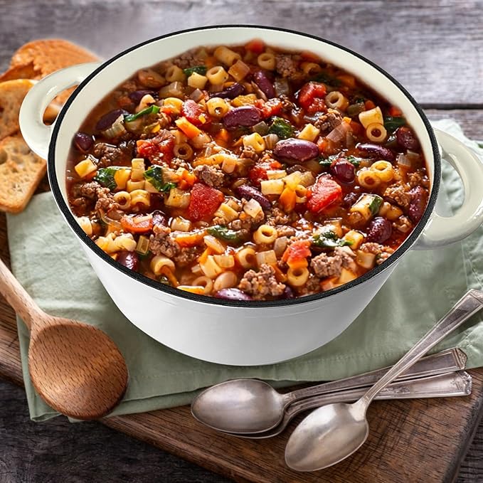 6 Quart Enameled Cast Iron Dutch Oven with Lid, Heavy-Duty And Non-Stick Cookware Pot for Braising, Stews, Roasting, Bread Baking - Oven & Stovetop Safe