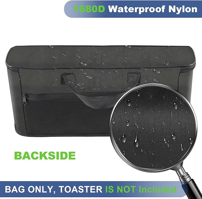 Carrying Bag for Bella 2 Slice Slim Toaster, Portable Outdoor Toaster Travel Carrier Bag Case for Bella, Waterproof & Heat-Resistant 2 Slice Bread Maker Bag with Aluminum Foil Lining