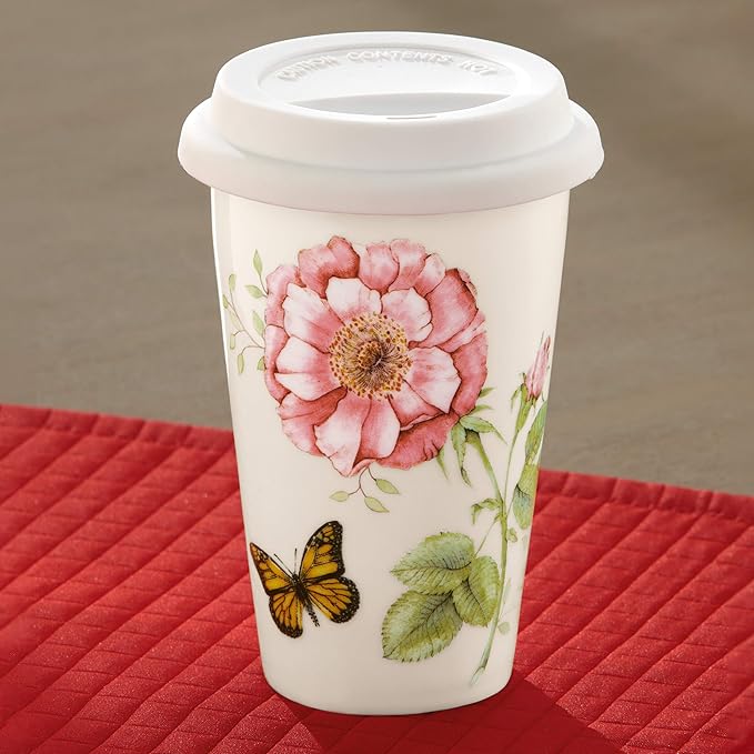 Lenox 837583 Butterfly Meadow Thermal Travel Mug, Multicolor, 1 Count (Pack of 1)