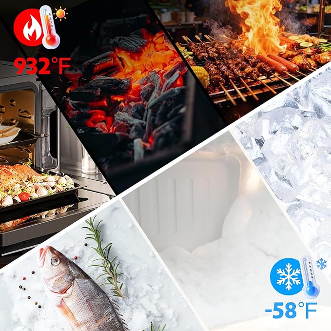 Oven Mitts with Fingers Heat Resistant Thickened Silicone Coating Cotton Liner Food Grade Waterproof Graffiti-Art Printing XLarge