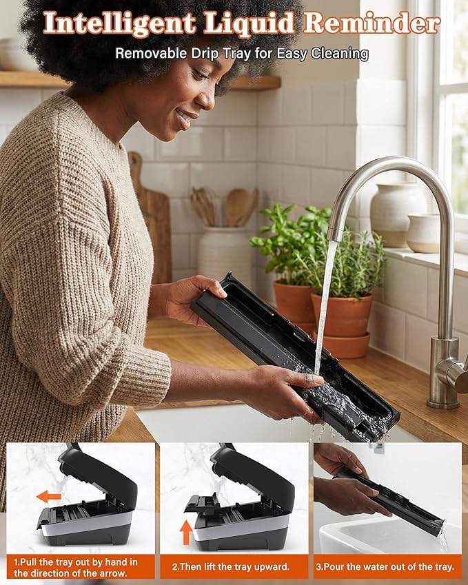 95KPa Food Vacuum Sealer Machine, 230W Vacuum Pack Machine 12-in-1 Automatic Powerful Food Preservation System with Double Heat Seal, Includes Built-in Cutter, Storage, 1 Roll & 10 Bags Black-silver