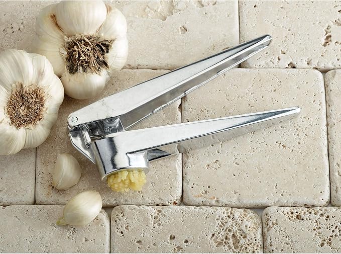 Fantes No-Peel, Self Cleaning Garlic Press, 6.25 x 1-Inches, the Italian Market Original since 1906
