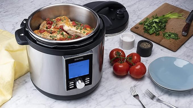 Zavor LUX LCD 6 Quart Multi-cooker with America's Test Kitchen Multicooker Perfection Cookbook, Stainless Steel
