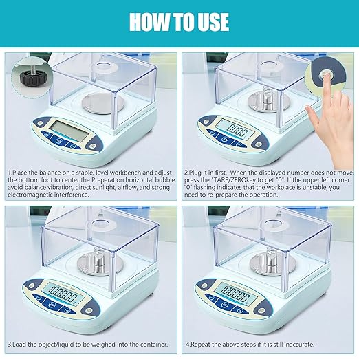 Lab Scale 2000g x 0.001g, High Precision Analytical Balance with Digital Windshield. Electronic Gram Scale for Jewelry/Kitchen/Scientific Use, 11 Units Conversion, Portable Digital Scientific Scale