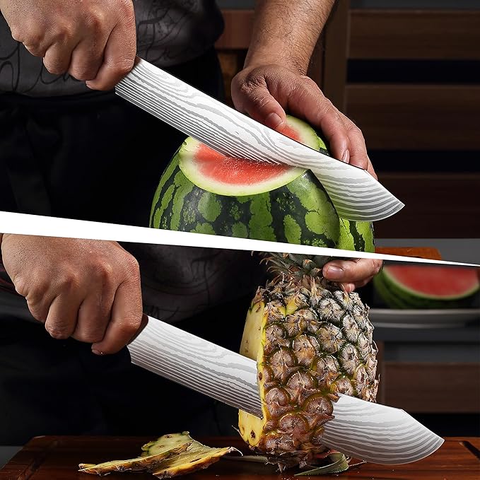 PAUDIN Butcher Knife, 10″ Bullnose Brisket Knife,Forged High Carbon German Steel, Ultra Sharp Edge for Meat Cutting, Ergonomic Handle Design