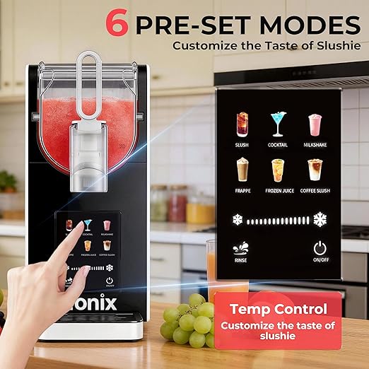 Slushie Machine No Ice Needed,64OZ Slushy Machine for Home with Auto-Clean Function,Commercial Frozen Drink Maker,6 Pre-Set Programs,LED Display,Frozen Margaritas,Frappés,Milkshake ﻿