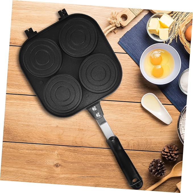 Non Stick Frying Pan and Hamburger Making Mold Non Sticking Kitchen Pot for Versatile Cooking Ideal for Breakfast and More