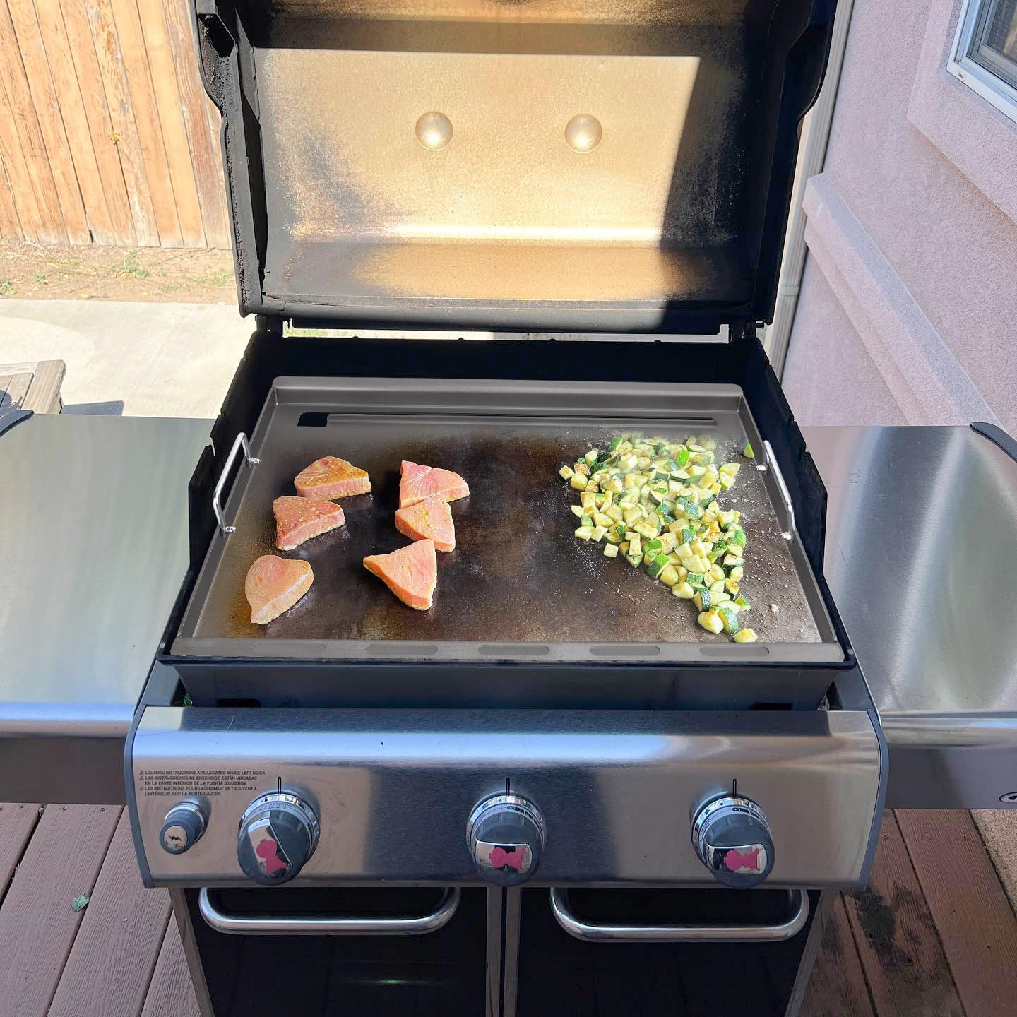 Full Size Griddle Insert for Weber Genesis 300 Grill E-310 E-320 E-330, Genesis S-310 S-320 S-330, Genesis EP-310 EP-320 EP-330 CEP-310 CEP-330, Flat Top Griddle Plate Replace for Weber 7524 Grate*2