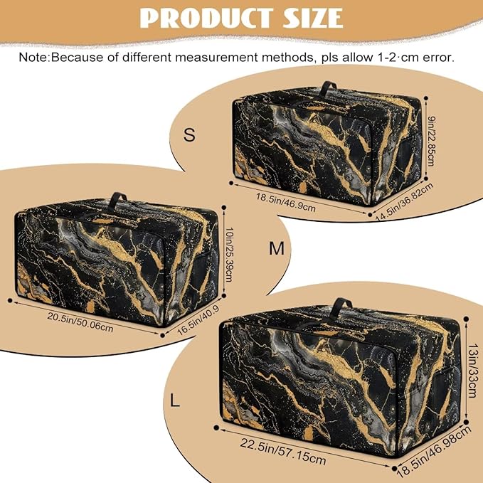 Air Fryer Toaster Oven Dust Cover Dustproof Modern Design Convection Oven Cover with Side Pockets for Small Kitchen Appliances, L, 18.5 x 22.5 x 13 inches, Black Gold Marble