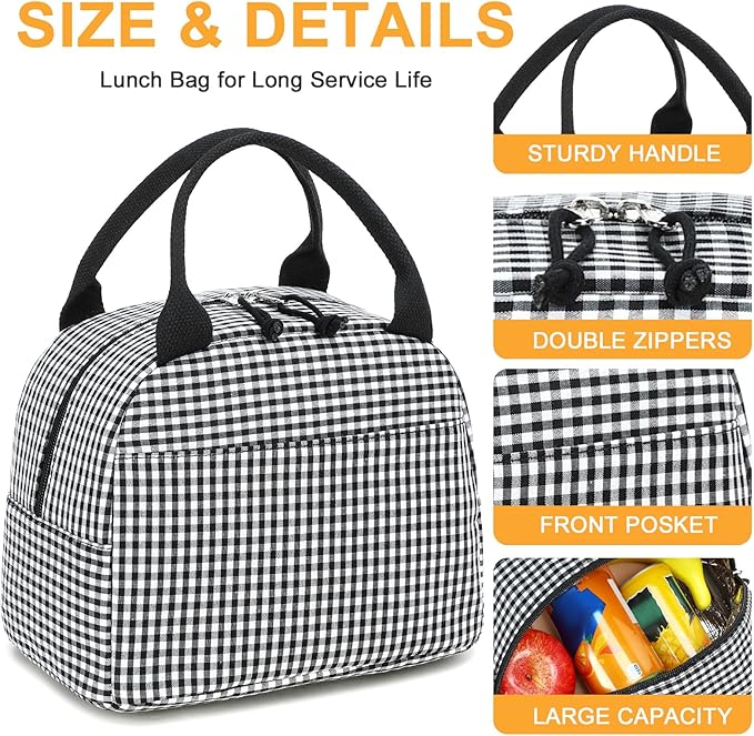 Bluboon Lunch Box for Women Cute Lunch Bag Reusable Insulated Lunch Bags Large Capacity Lunchbox Cooler for Work Picnic or Travel