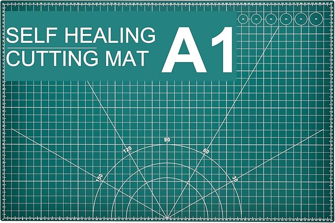 Prime Vinyl Cutting Mat, 23" x 35" Large Self Healing Sewing Mat, 5-Ply Heavy Cut Board, Rotary Cutting Mat for Crafts, Sewing Supplies and Quilting Tools.