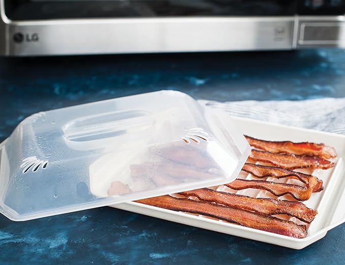 Nordic Ware Bacon Rack with Lid, 10.25x8x2 Inches