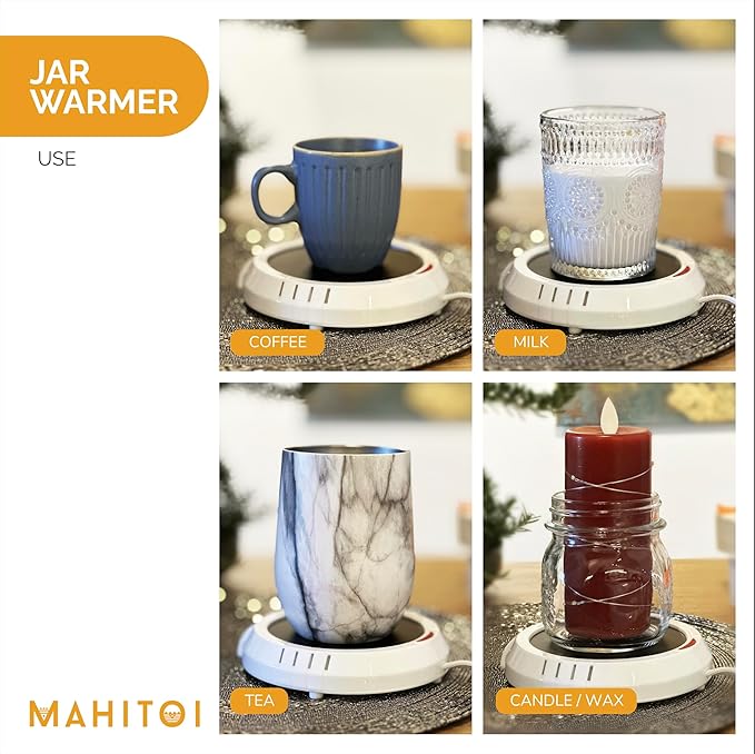 Durable Heavy Portable Large Warmer Safe Plate for Candle Jar & Mug Warmer, White Pack
