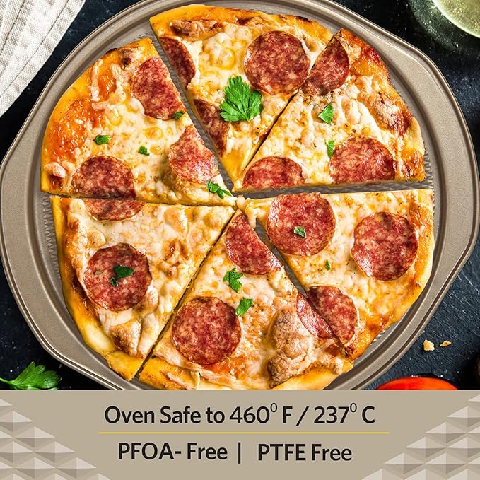 Glad Nonstick Large Pizza Pan for Oven | Round Baking Tray Textured Cooking Sheet Crisper Premium Bakeware Series for Home Kitchen (Pack of 6)