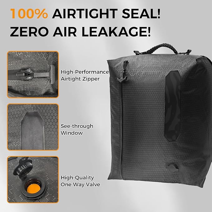ZPO Vacuum Travel Bags with Wireless Electric Pump (2 Pack), IP67 Waterproof Reusable Compression Packing Cubes with Transparent Window, Space Saver Storage Bags for Clothes, Luggage & Suitcase