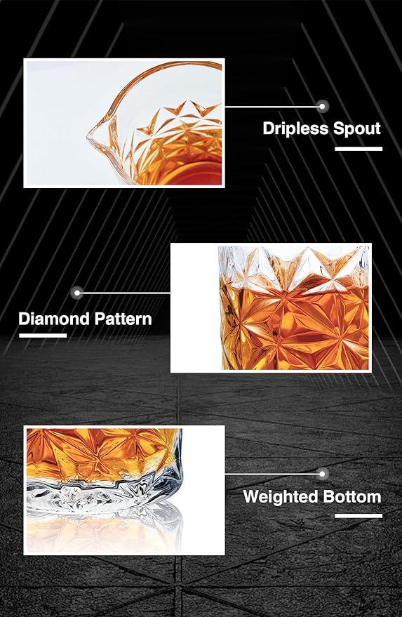 KITESSENSU Cocktail Mixing Glass 24oz 710ml - Crystal Bartender Accessories Glass Beaker to Mix & Stir Cocktails - Thick and Sturdy Bottom - Premium Seamless Design