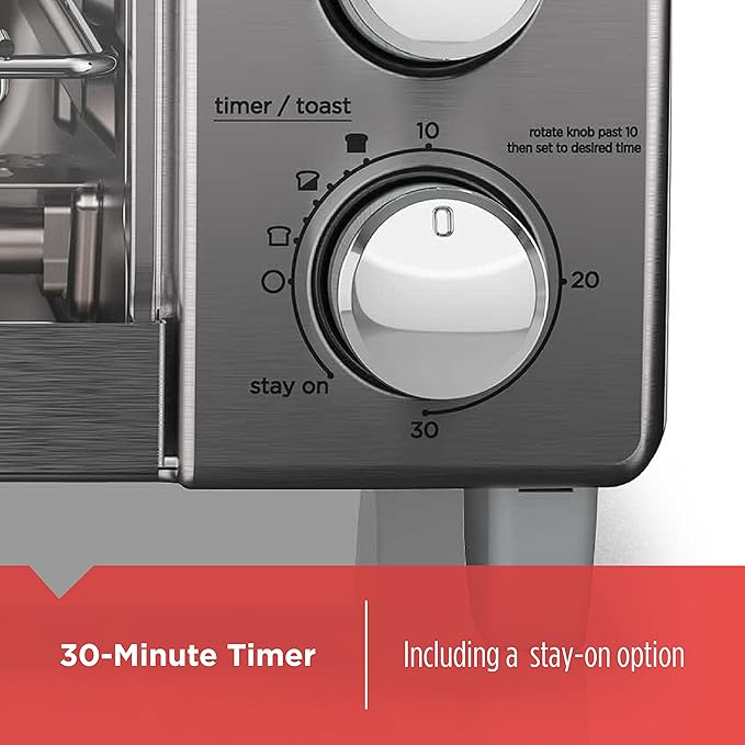 BLACK+DECKER 4-Slice Toaster Oven with Natural Convection, Stainless Steel, TO1760SS (TO1760SST-1)