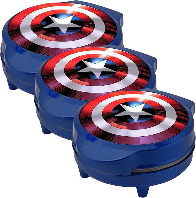 Marvel MVA-278 Captain America Waffle Maker, Blue (Pack of 3)
