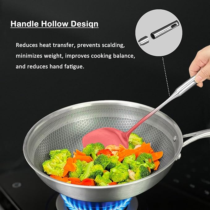 18/8 Stainless Steel Kitchen Utensils Set, 4 PCS 15in Metal Cooking Utensil Gadgets Tools Set with Spatula, Deep Ladle, Skimmer, Slotted Spatula Turner, Dishwasher Safe (4Pack)