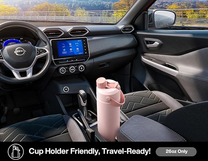 POWCAN 26 oz Insulated Water Bottle with 2-in-1 Straw and Spout Lid, Keep Cold 24H, Leak-Proof, Fits in Car Cup Holder, Stainless Steel Water Bottle for Sports, Travel, Gym, Gift, and School (Queen)