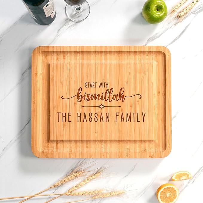 Personalized Start with Bismillah Charcuterie Boards, Ramadan Cheese Board Gift Set, Housewarming Charcuterie Boards - Islamic Gift, Ramadan Gifts, New Home Gifts for Muslim