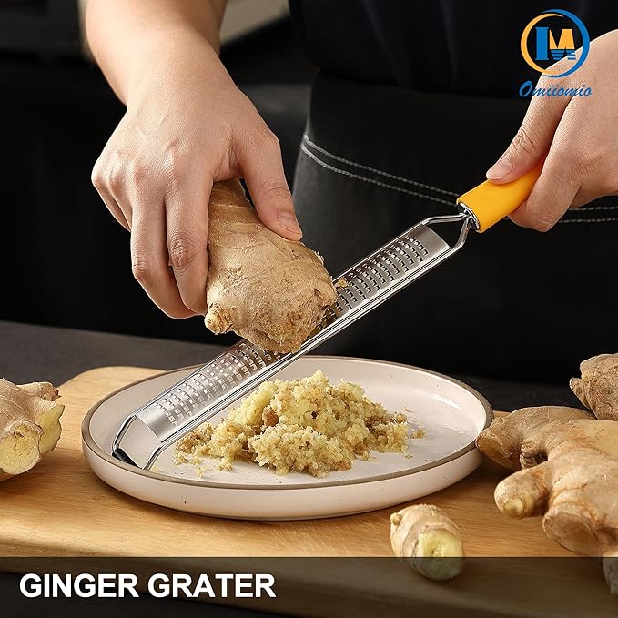Lemon Zester & Heavy Duty Cheese Grater & Vegetable Grater — Parmesan Cheese Lemon, Garlic, Nutmeg, Chocolate, Fruits, Vegetables, Ginger - Cheese Shredder & Stainless Steel Grater