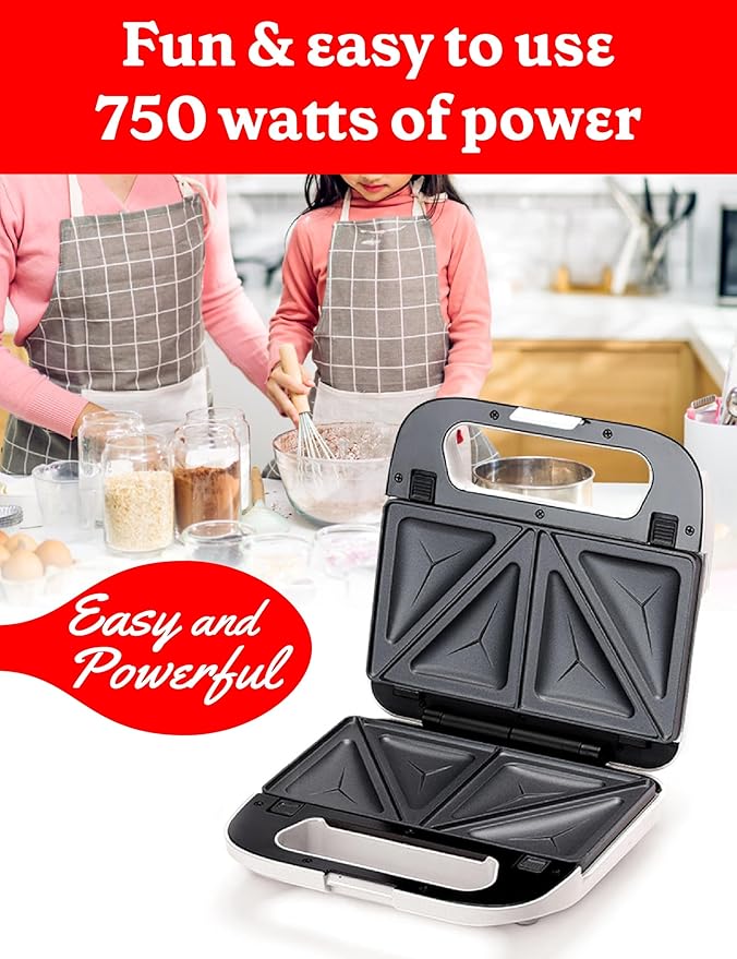 3-in-1 Indoor Grill, Sandwich/Panini Press & Waffle Maker Plus, White