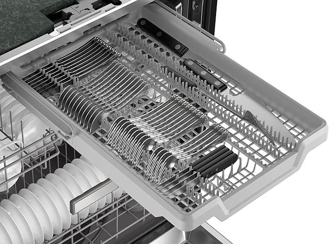 Sharp SDW6506JS 24-inch Stainless Steel Dishwasher, 49 dB, Third Rack, 12 Place Settings, Front Touch Controls
