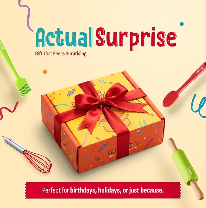 Baketivity Mystery Box – Real Cooking Utensils for Children – Safe, Durable, and Fun Kitchen Accessories – Gift for Young Chefs