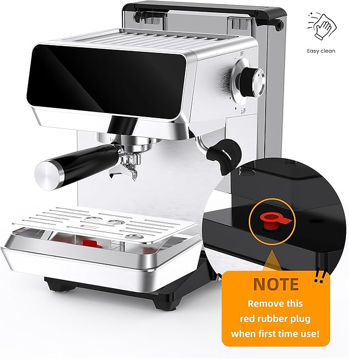 MAttinata Espresso Machine 20 Bar, Espresso Coffee Maker with Professional Milk Frother Steam Wand for Cappuccino & Latte, 60oz Removable Water Tank for Home，Stainless Steel