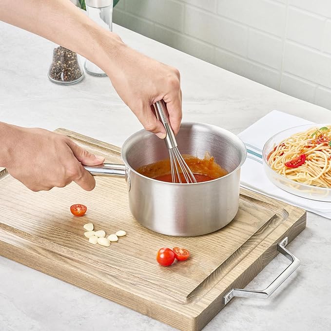 Restaurantware-German Standard 7.3 Inch French Whisk, 1 Dishwashable Kitchen Wire Whisk - Ergonomic Handle, Durable, Stainless Steel French Whip, For Blending, Stirring, Mixing Of Ingredients