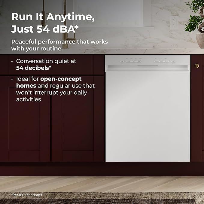 Kenmore 24" Premium Hybrid Tub Dishwasher - UltraWash, MoreSpace Adjustable Rack, High Temp & SmartWash - 12 Place Settings - 54 DBA - ENERGY STAR Certified - White