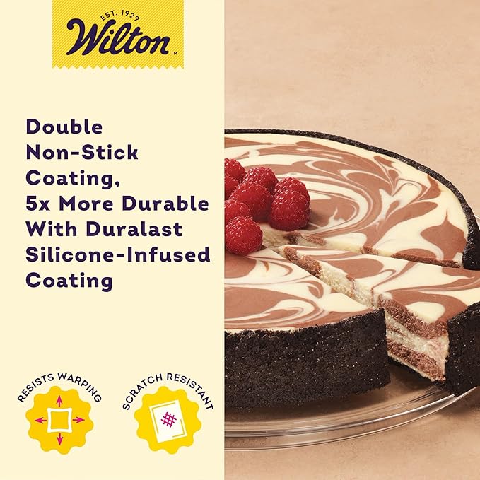 Wilton Platinum Non-Stick Spring Form Pan - Baking Pan for Cheesecakes, Deep Dish Pizzas & Bread Puddings - Scratch Resistant, Even Heat Distribution & Made Without PFAS - 9 x 2.7 Inch