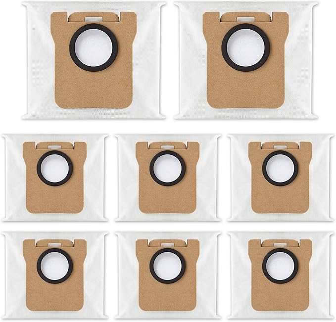 8 Pack Dust Bags Compatible with Dreametch L20 Ultra L10 Ultra L10s Ultra X10 Plus X20 Pro S10 Pro Robot Vacuum, Self-Emptying Base Vacuum Bags Replacement Accessory Parts