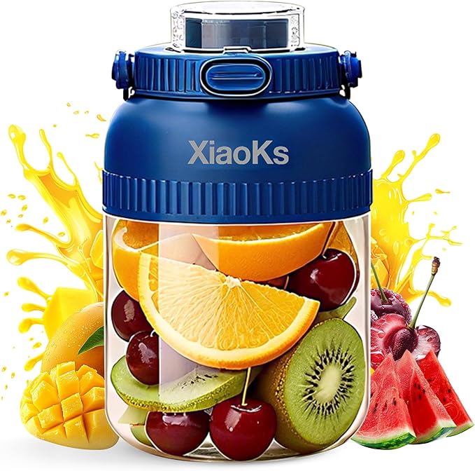 Portable Blender Personal Blenders for Shakes and Smoothies with 43oz Travel Cup, Rechargeable USB with BPA Free Cup and Lid,Small Blenders Cup for Kitchen Office Travel Gym (BLUE)