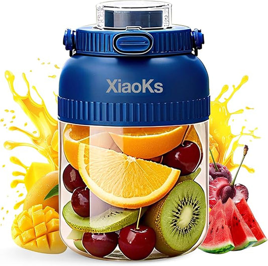 Portable Blender Personal Blenders for Shakes and Smoothies with 43oz Travel Cup, Rechargeable USB with BPA Free Cup and Lid,Small Blenders Cup for Kitchen Office Travel Gym (BLUE)