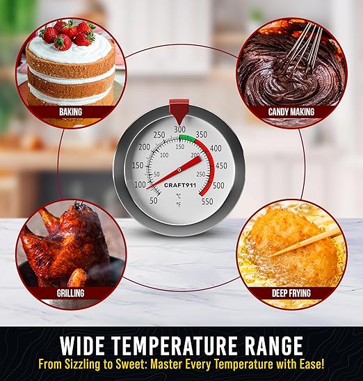 Candy Thermometer with Pot Clip - Deep Fry Oil Thermometer for Frying and Candle Making