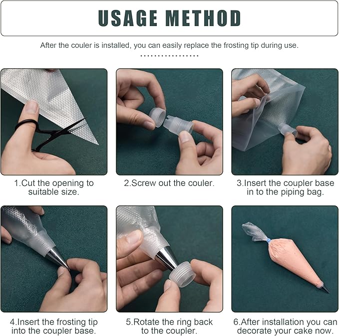 Piping Bags and Tips Set, Cakes Decorating Supplies Kit with 100pcs 18 Inch Pastry Bags, 16 Piping Tips, 3 Cake Scraper, 2 Couplers, 2 Bag Ties, Simple and Convenient Baking Supplies Set