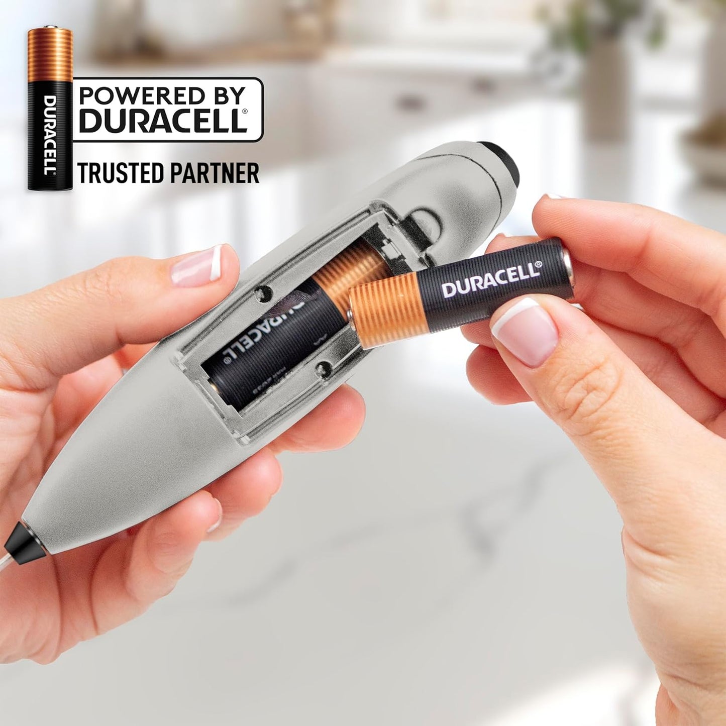 Zulay Powerful Milk Frother (4 Duracell Batteries Included) - Handheld Milk Frother Wand Drink Mixer for Coffee - Powerful Milk Foamer for Cappuccino, Frappe, Matcha - Exec Grey/Black/Black Stand