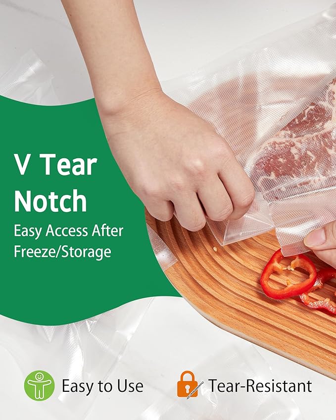 Syntus 100 Count Vacuum Sealer Bags Pint 6 x 10 inch for Seal a Meal, Commercial Grade BPA Free Heavy Duty Precut Seal Bags, Food Vac Bags for Storage, Meal Prep or Sous Vide
