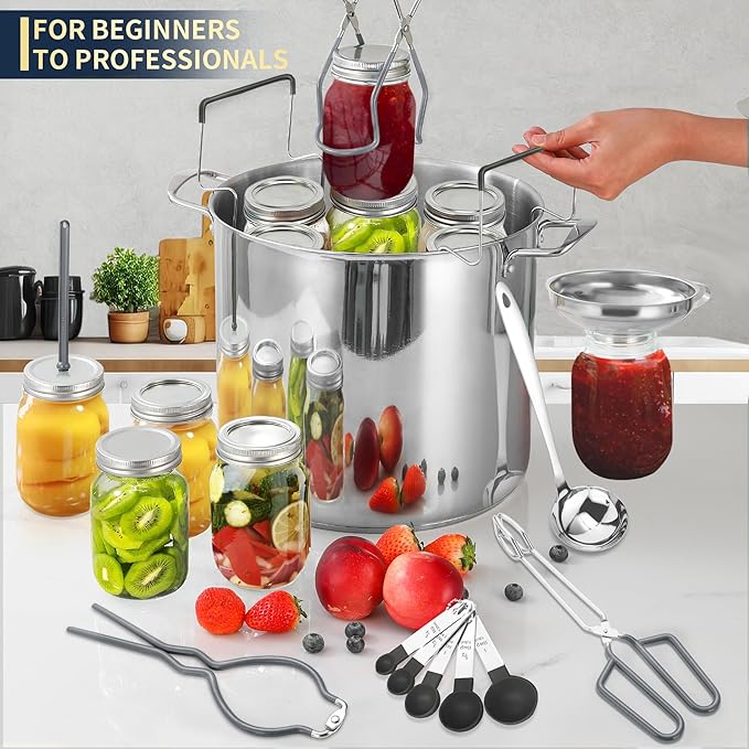 Gemfino Canning Supplies Starter Kit with Canning Rack,Canning Kit for Beginners