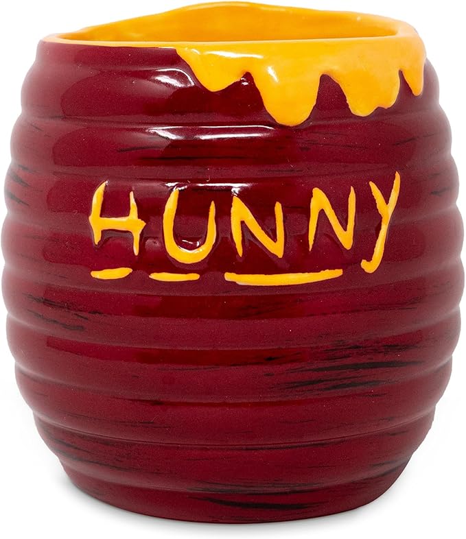 Steel Mill & Co Ceramic Honey Pot Vase, 4.5" x 4.5", Beehive Flower Vase & Desk Organizer, Ridged Pot with Honey Drip Detail, Rustic Cottagecore Home Decor