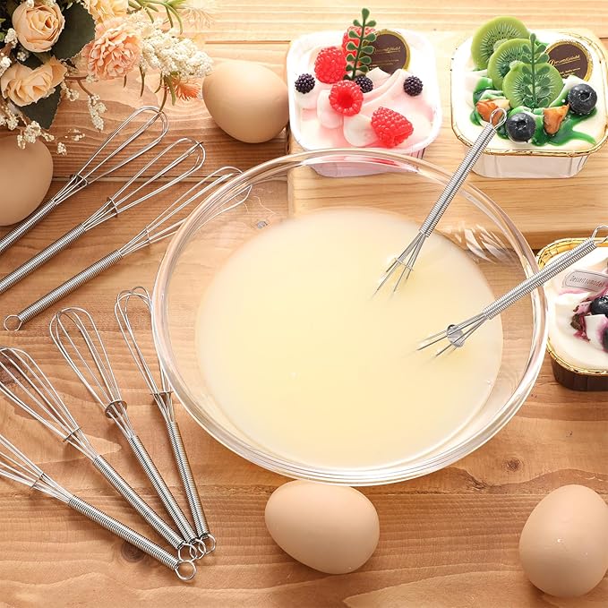 Baderke 30 Pcs 6 Inch Mini Whisk Bulk Small Whisks for Cooking 304 Stainless Steel Tiny Whisk for Baking, Whipping, Beating Eggs, Mixing Sauces, Blending Ingredients